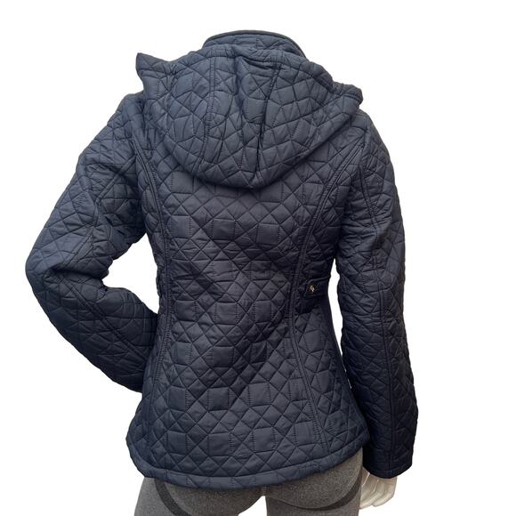 Cashew Flower Sherven X. Quilted Lightweight Womens Navy Blue Jacket Sz 40 USA 8 - Picture 3 of 15